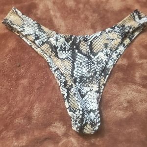 Cheeky bikini bottoms snake skin pattern